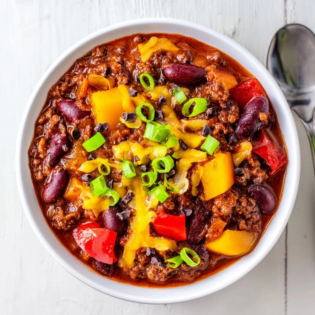 Homemade One-Pot Cozy Chocolate Chili simmering in a Dutch oven, ready to serve.