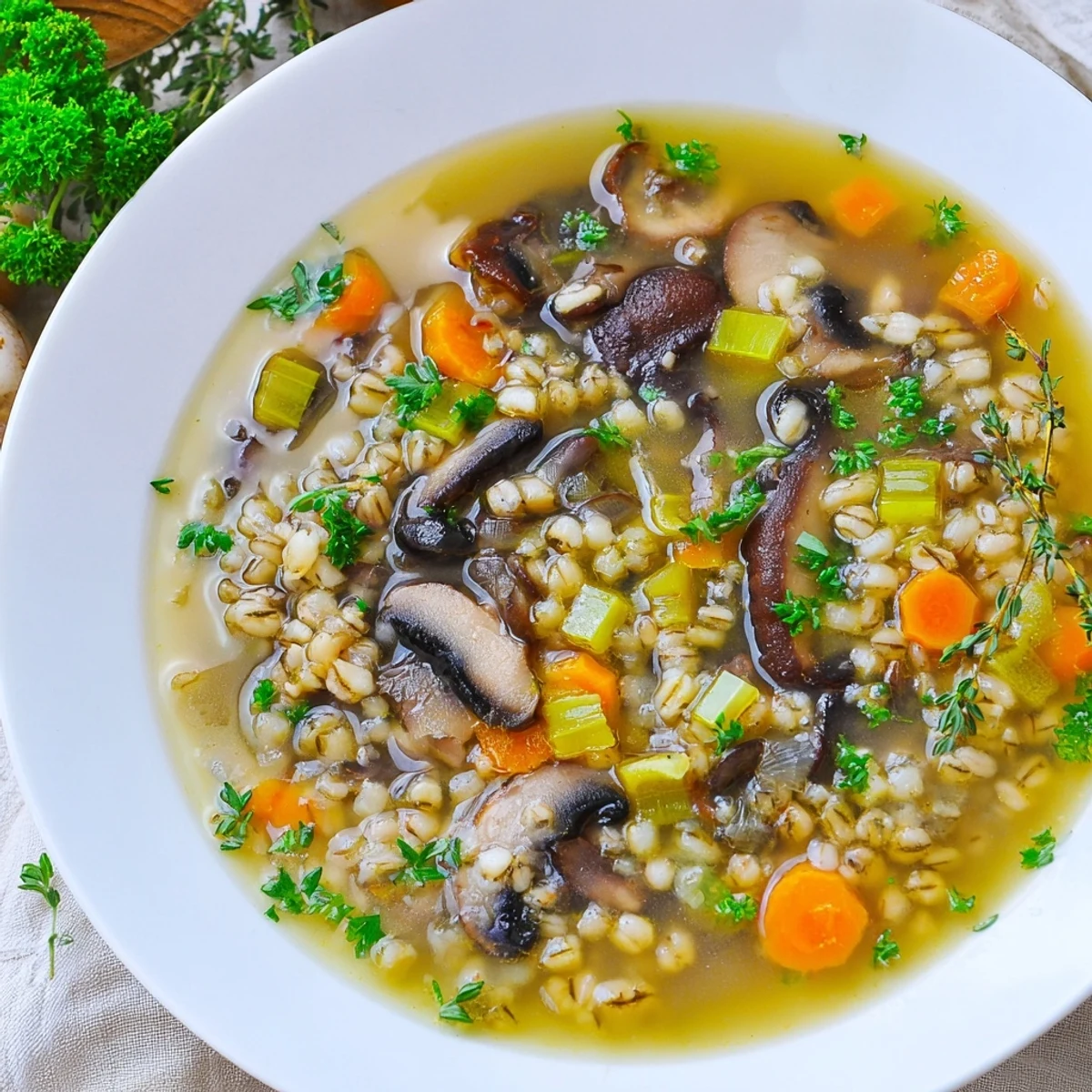 Wild Mushroom Barley Soup