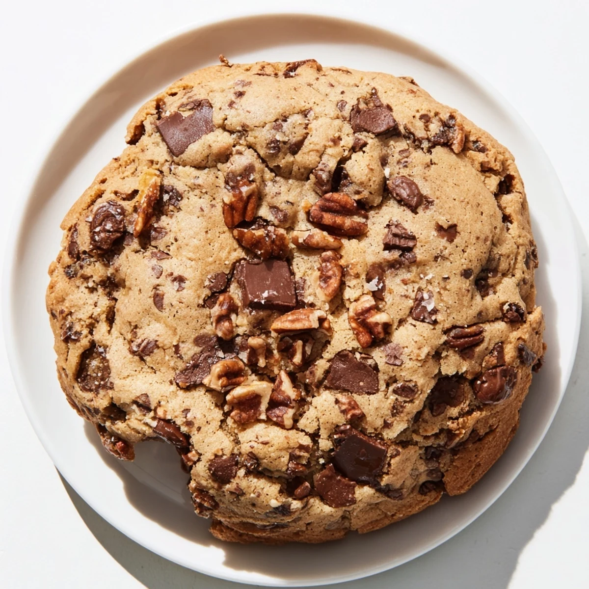 A close-up of freshly baked Classic Chocolate Chip Cookies; imagine the sweet, vanilla aroma filling the kitchen.