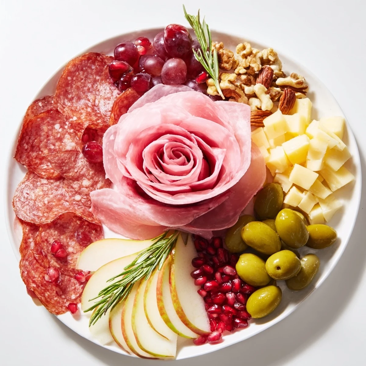 This impressive charcuterie recipe showcases a detailed board of meats and cheeses for your enjoyment.