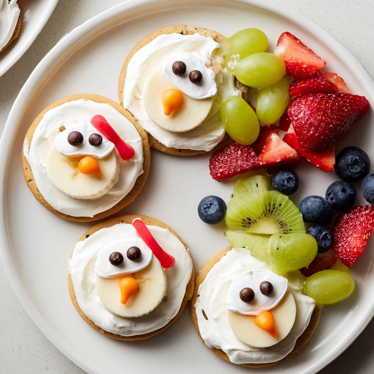 Melting Snowman Fruit Pizza