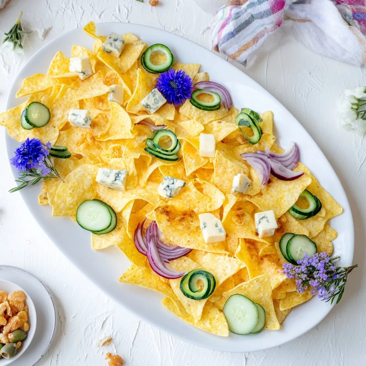 Fresh Deep Sea Ocean Wave appetizer platter overflowing with vibrant green and blue ingredients, ready to enjoy.