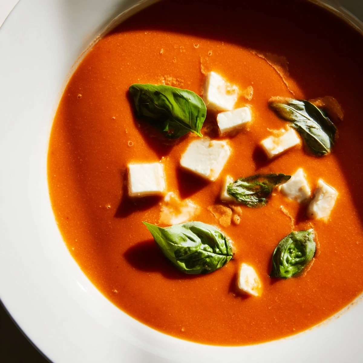 Creamy Tomato Mozzarella Soup