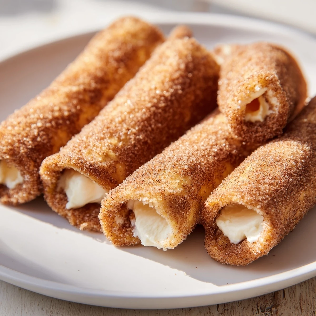 Golden-brown Easy French Toast Roll-Ups, dusted in cinnamon sugar, perfect for a quick breakfast.