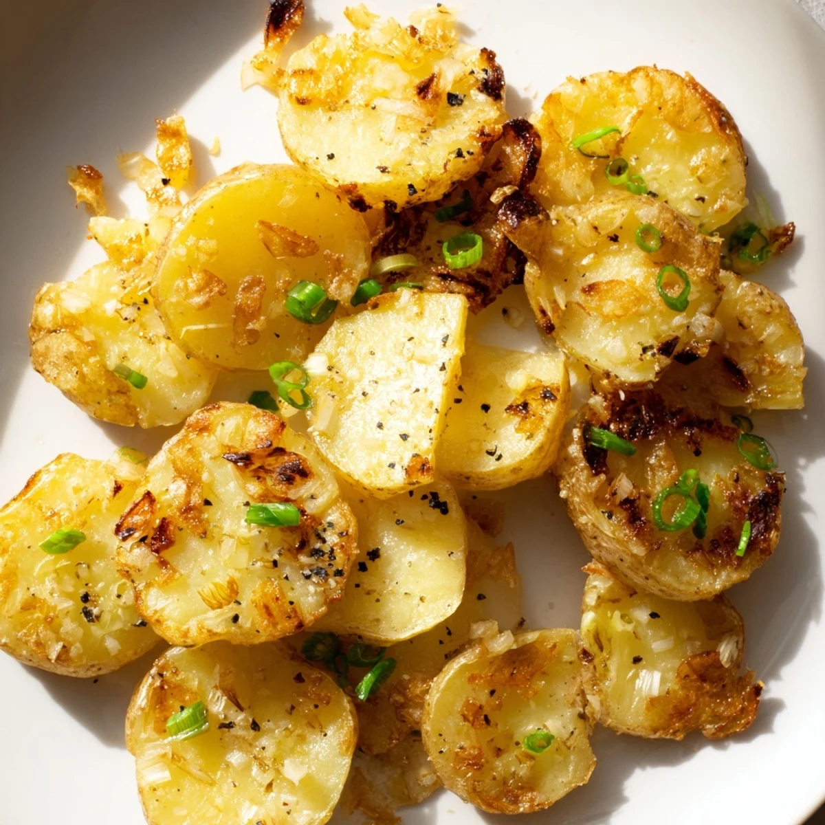 Oven-roasted Smashed Green Onion Potato Bombs, a vegetarian side boasting a delightful salty crunch.