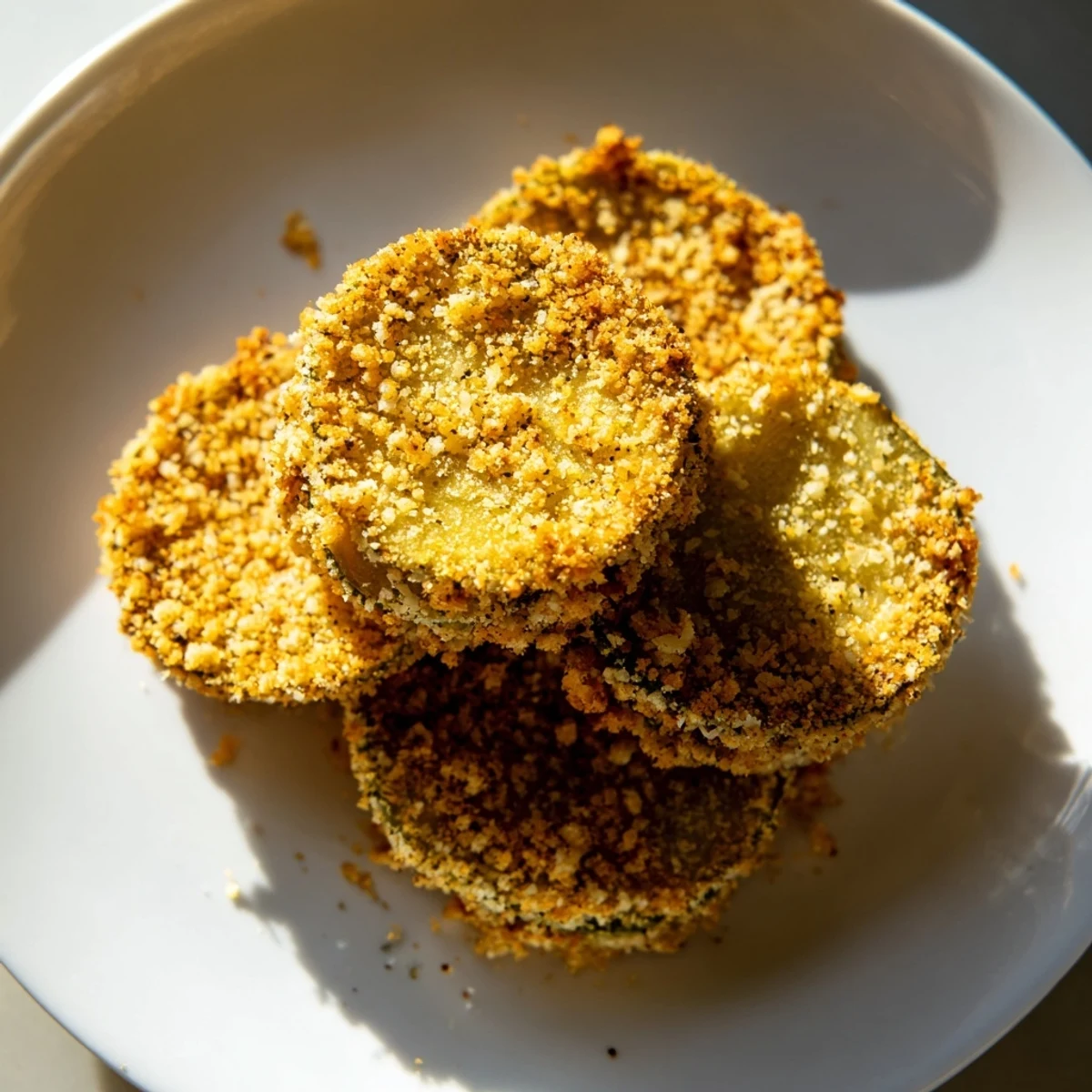 Golden, crispy fried pickles, a delicious appetizer ready for dipping in creamy ranch sauce.