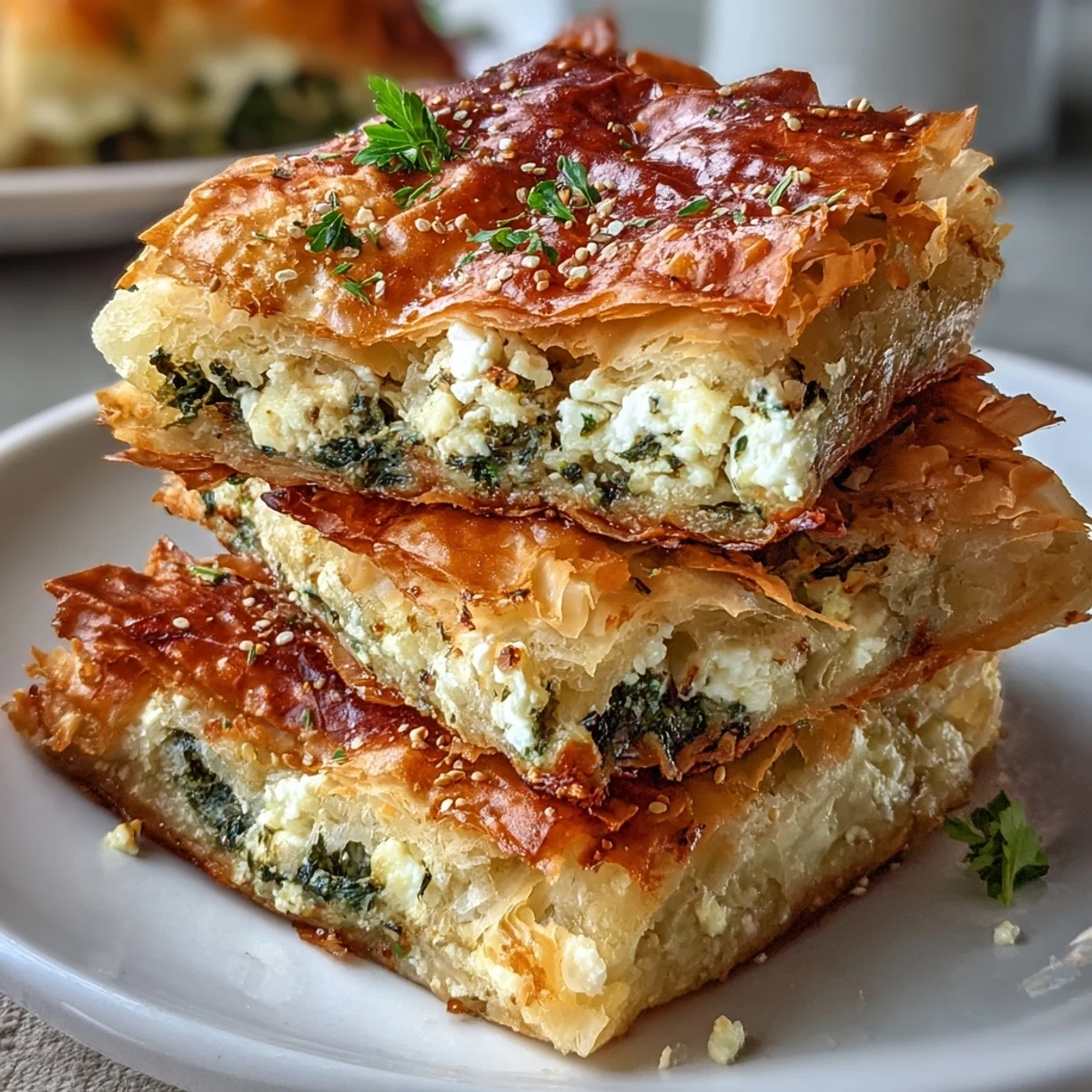 Golden, flaky Feta and Kale Börek with a fresh green salad and white wine.