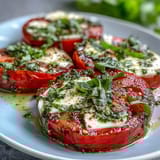 Caprese Salad Basil Oil Drizzle