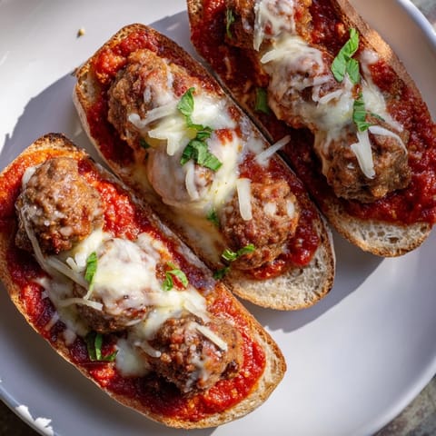 Meatball Marinara Sub Sandwiches overflowing with cheesy, saucy goodness, a delicious Italian-American meal.