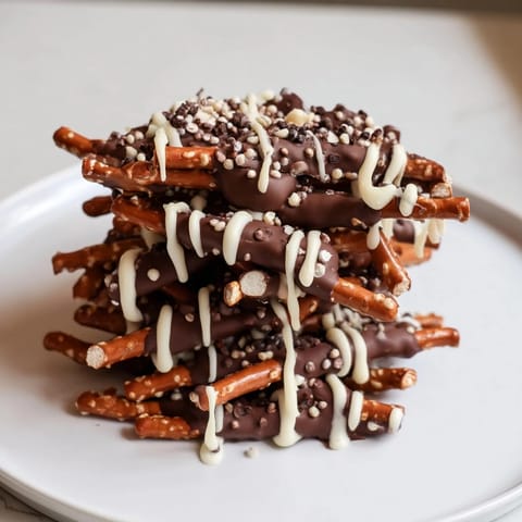 Chocolate Pretzel Stick Stack