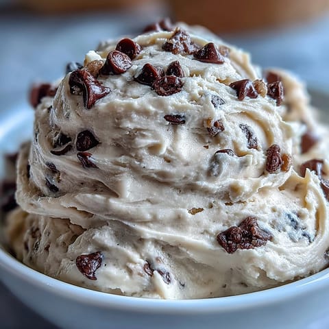 Rich and protein-packed Greek yogurt cookie dough, spoonable straight from the bowl.  