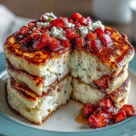 Cottage Cheese Strawberry Pancakes