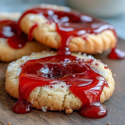 Spooky Halloween sugar cookies with vampire bite marks and glossy red icing dripping for a dramatic effect.
