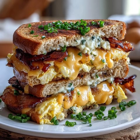 High-protein breakfast sandwiches with fluffy baked eggs, melted cheese, and chewy bagels — ideal for easy meal prep mornings.