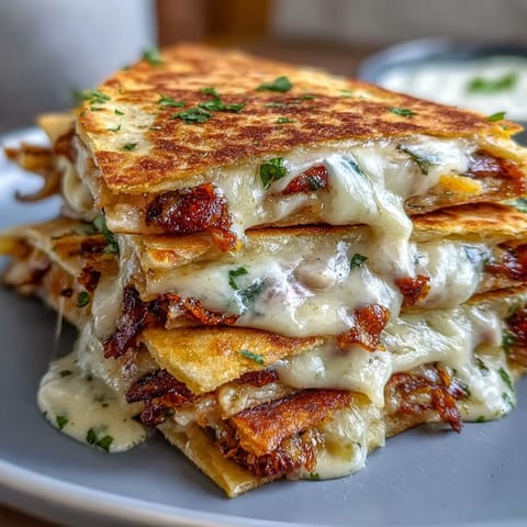 Mini quesadilla triangles with salsa: golden, cheesy bites filled with bell peppers and spinach, served with fresh tomato salsa for dipping.
