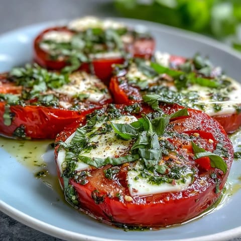 Caprese Salad Basil Oil Drizzle