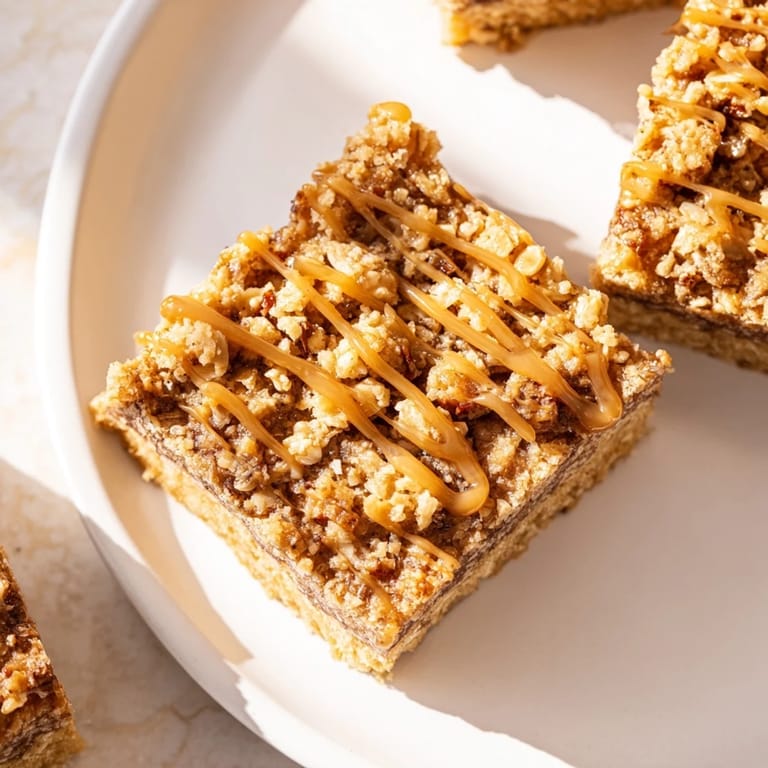 Glimpse the toasted hazelnuts topping these delightful Light Sweet Hazel Treats: Hazelnut and Honey Cake Squares.