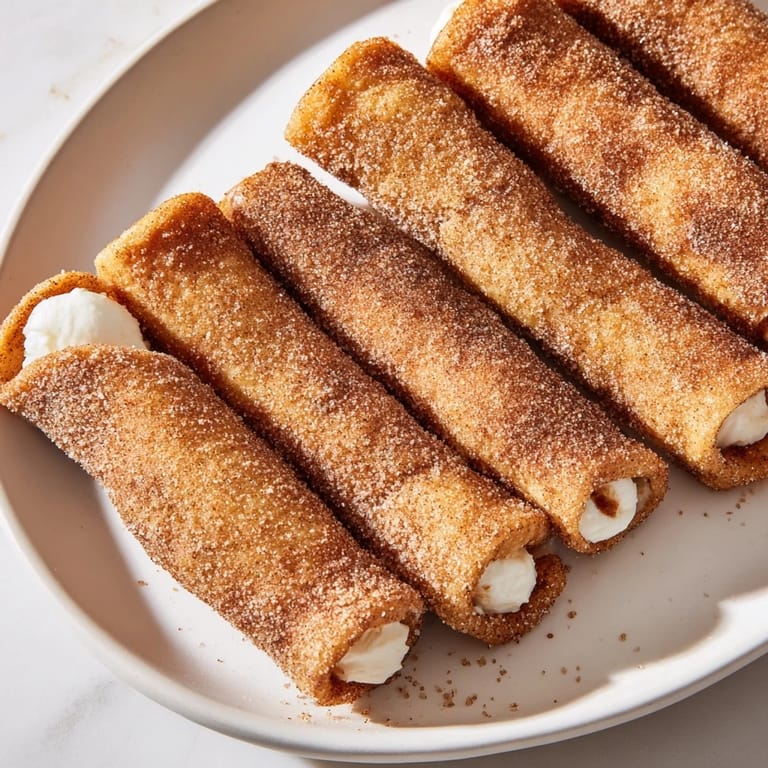 Close-up of freshly cooked Easy French Toast Roll-Ups, showing a delicious cinnamon sugar coating ready to serve.