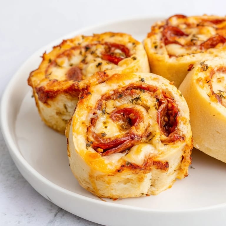 Bite into these crispy Air Fryer Pizza Rolls, showcasing pepperoni and bubbly mozzarella cheese inside.