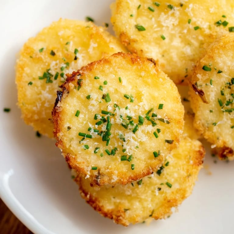 Freshly baked Crispy Cottage Cheese Chips, with hints of garlic, offering a delightful savory crunch.