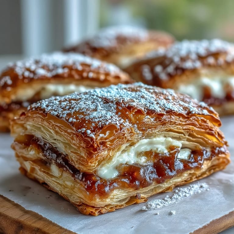 Golden-brown Guava Cheese Pastries with a flaky crust and gooey sweet guava and savory cheese filling.