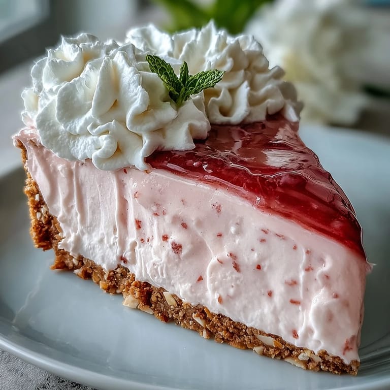 A tropical Guava Cloud Pie garnished with lime zest, ready to serve at a sunny summer gathering.