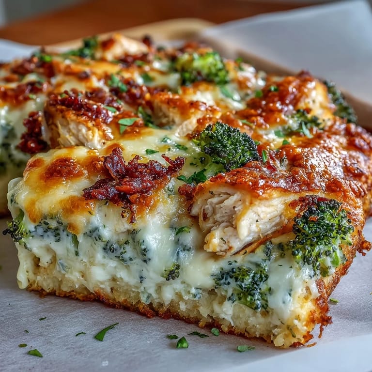 Roasted Ranch Chicken & Broccoli Sheet Pan Melt on a tray with tender greens and melted cheese.