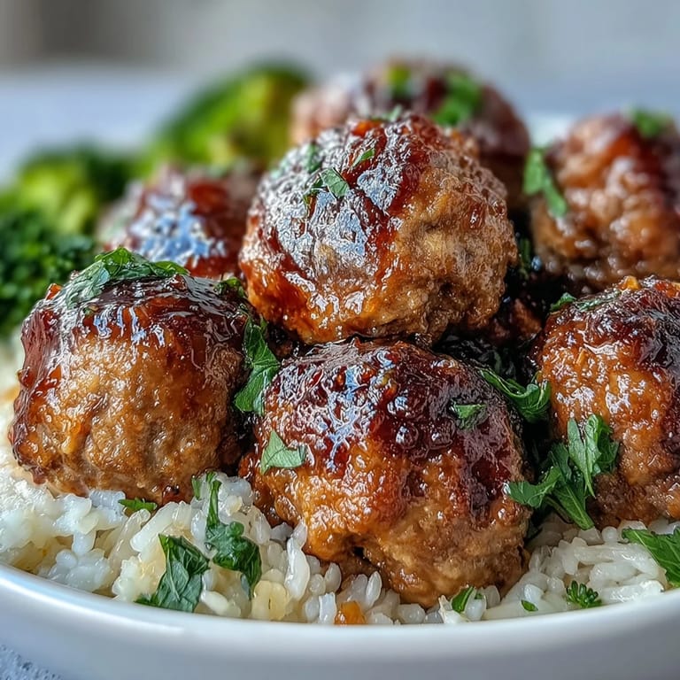 Healthy Honey Garlic Turkey Meatball Bowls featuring juicy meatballs, sesame seeds, and crisp broccoli, perfect for a quick weeknight dinner.