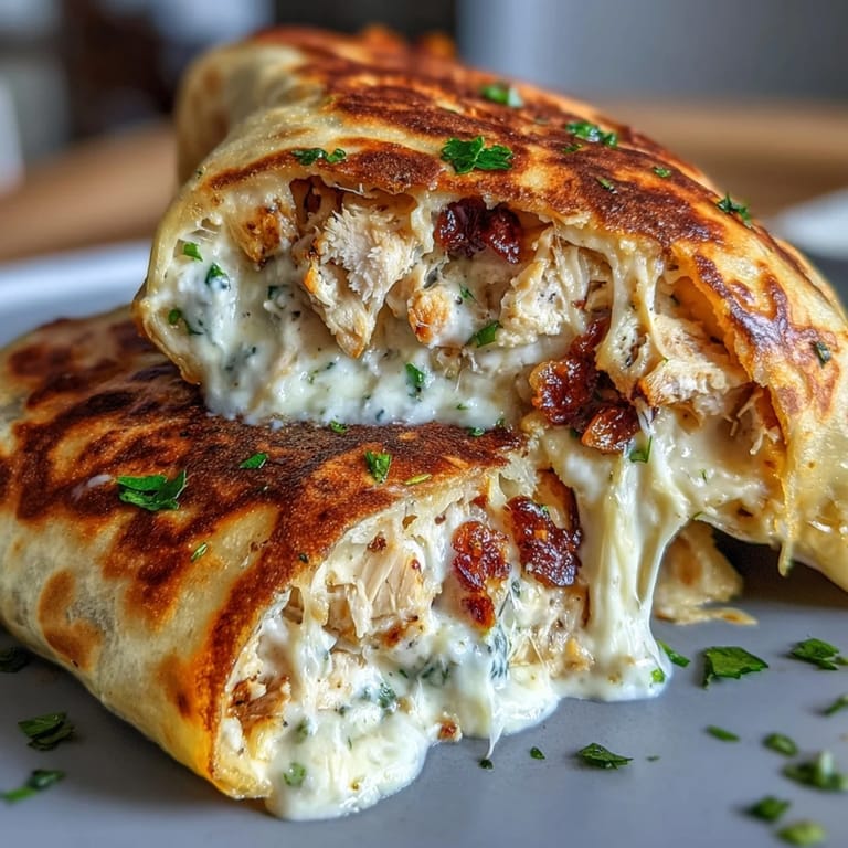 Savory low carb chicken wraps filled with creamy garlic cheese and shredded chicken, perfect for a quick keto meal.  