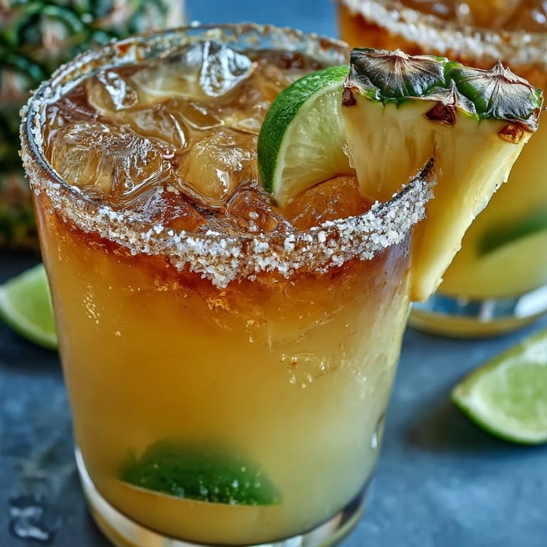Festive alcohol-free margarita mocktail featuring tangy pineapple and lime, perfect for parties or relaxing summer afternoons.
