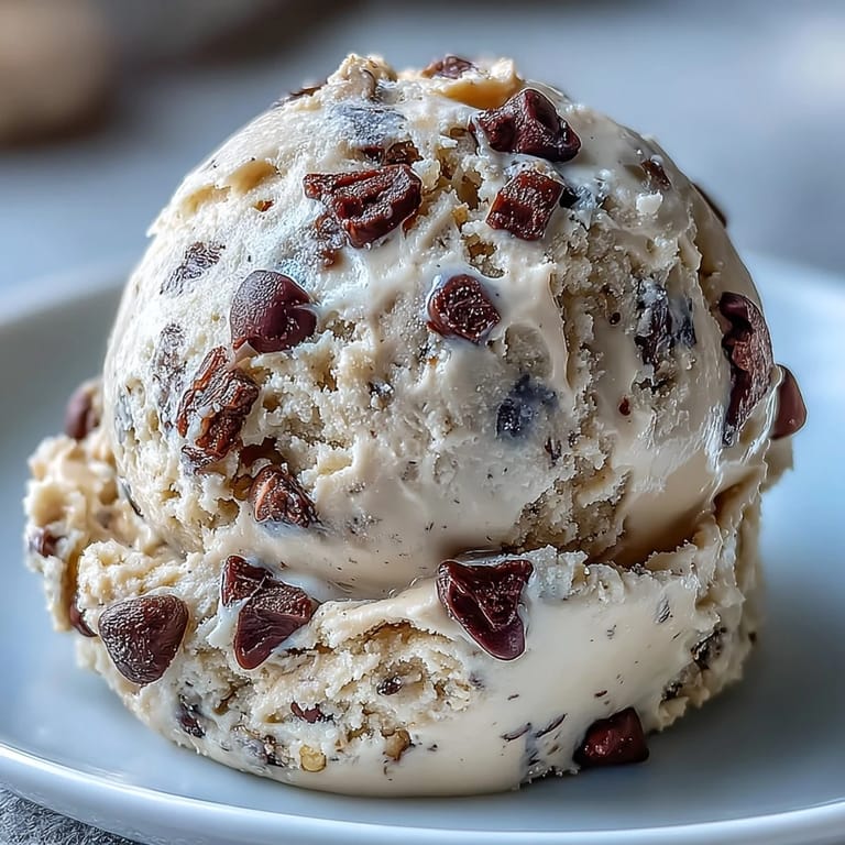 Velvety Greek yogurt cookie dough blended with nut butter and chocolate chips for a sweet treat.