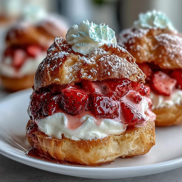 Valentine Strawberry Cream Puffs