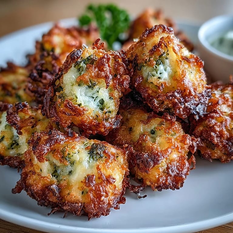 Cheesy broccoli and cheddar tots, air-fried to perfection, offering a crunchy, healthy twist on classic tater tots.  