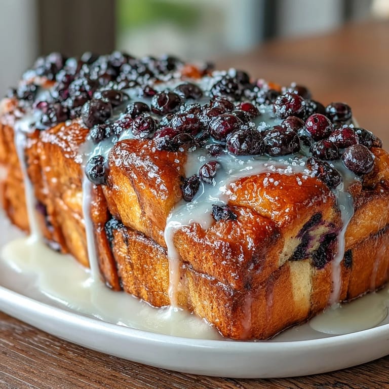 Warm layers of pillowy sourdough filled with juicy blueberries and tangy lemon sugar, ideal for sharing at breakfast or brunch.