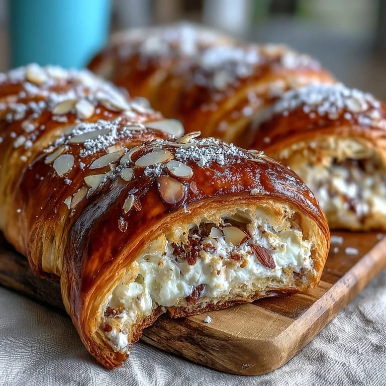 2. Golden sourdough rolls filled with luscious almond cream and topped with sliced almonds, inspired by French almond croissants.