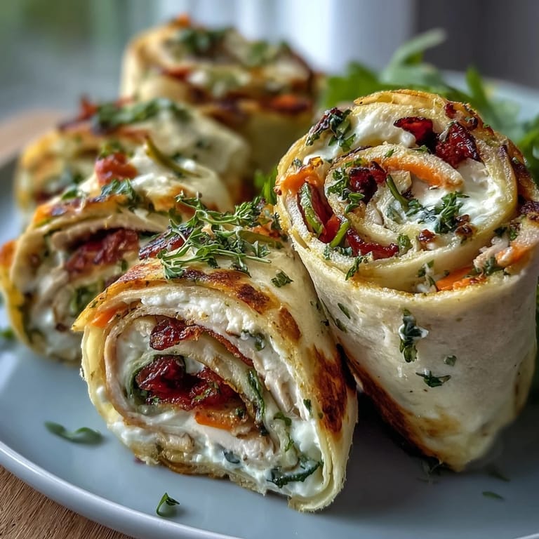 Easy turkey and cheese pinwheels layered with spinach and peppers, ideal for school lunches or quick snacks.