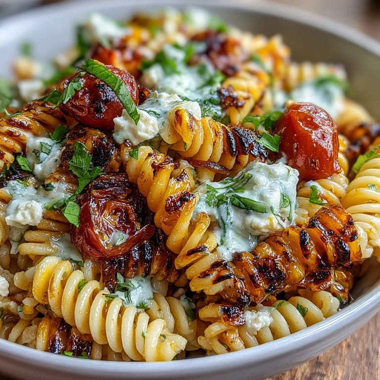 Creamy Mexican Street Corn Elote Pasta Salad with spicy jalapeño, juicy cherry tomatoes, and crumbled cotija cheese, served chilled for picnics.