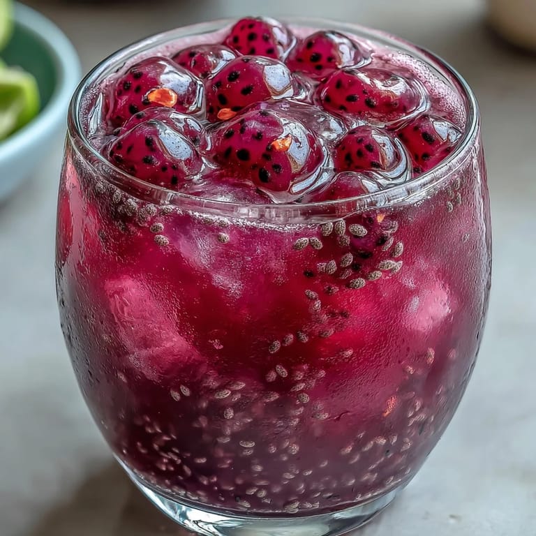 Dragon Fruit Lemonade with Chia Seeds, a healthy, colorful beverage ready to serve.