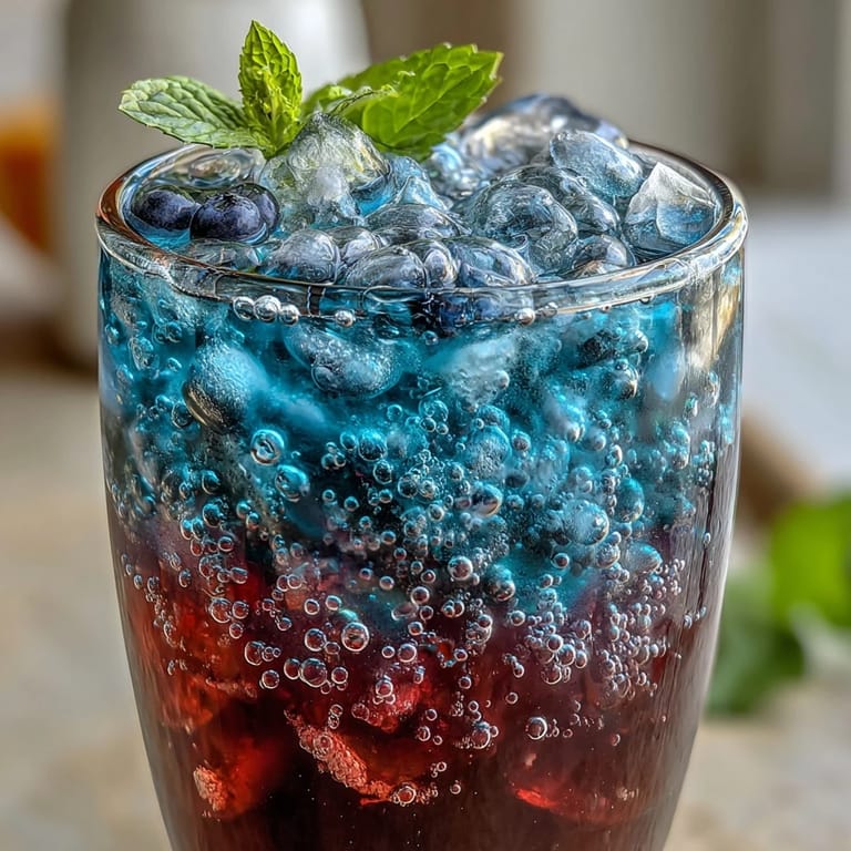 Color-changing Butterfly Pea Flower Lemonade, served in tall glasses over ice.