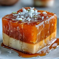 Silky mango jelly cubes with creamy coconut milk, a tropical vegan dessert perfect for warm summer days.