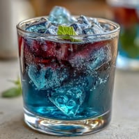 Butterfly Pea Flower Lemonade: A vibrant blue drink magically turning purple with fresh lemon.